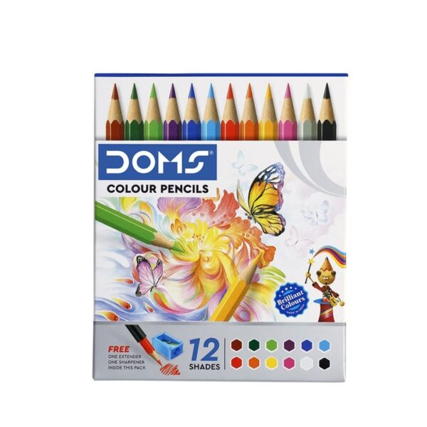 DOMS Colour Pencils - 12 Shades, Half Size