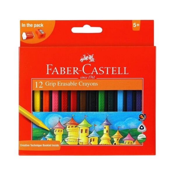 Faber-Castell Grip Erasable Crayons - 12 Shades
