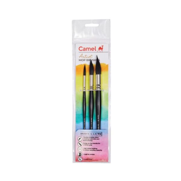 Camel Artist Mop Brushes – Set of 03