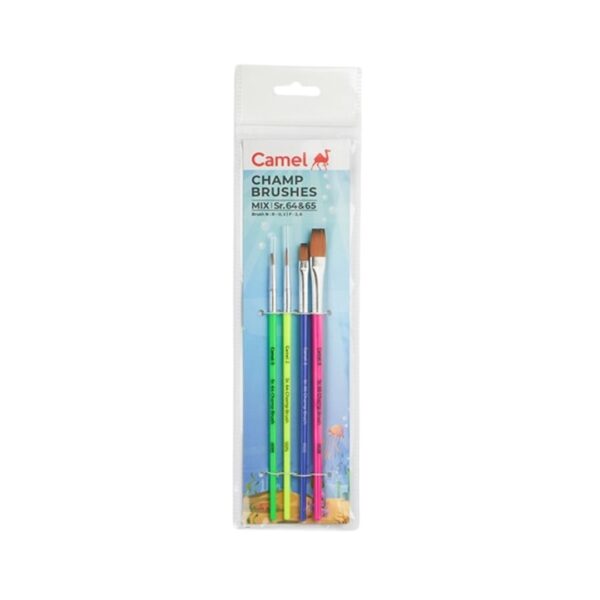 Camel Champ Round & Flat Brushes – Set of 04
