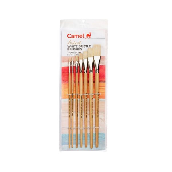 Camel Artist White Bristle Brushes – Set of 07