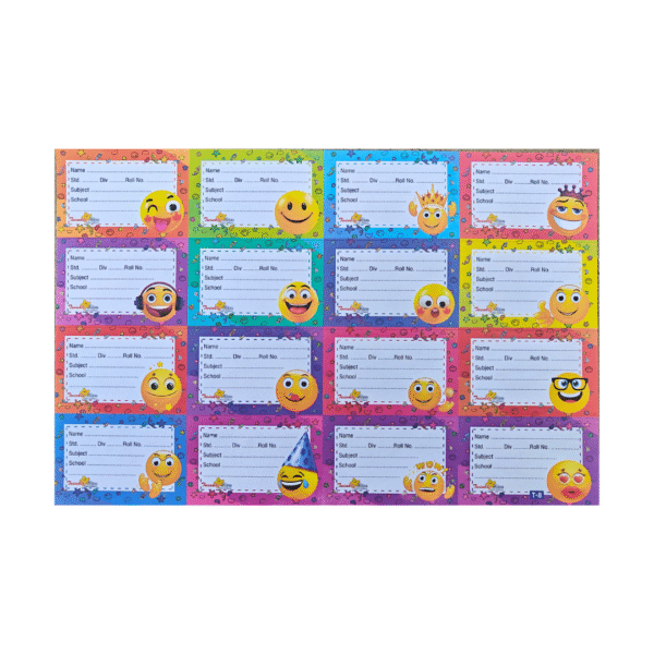 Emoji Notebook Name Stickers – 1 Sheet