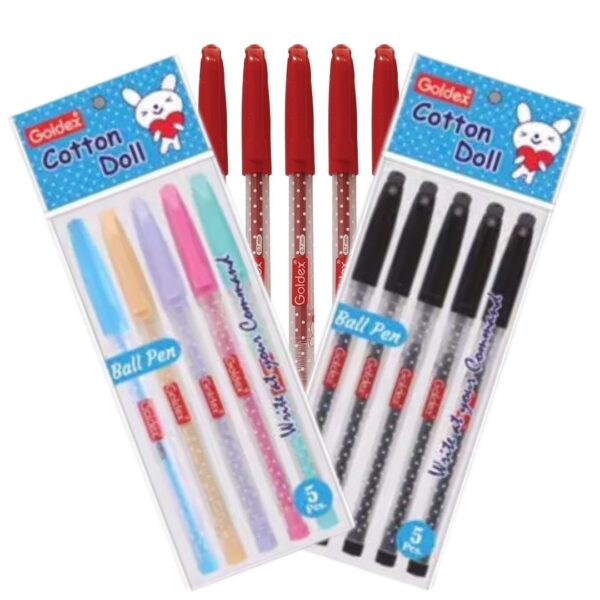 Goldex Cotton Doll Ball Pen – Pack of 5