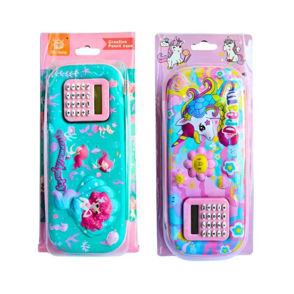 Hard Cover Drawing Box with Calculator | Girls Theme