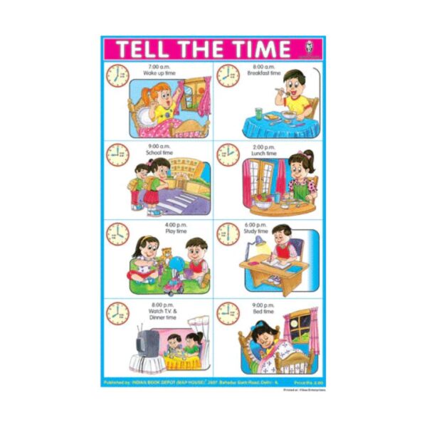 Tell The Time – Cut & Paste Educational Chart Paper