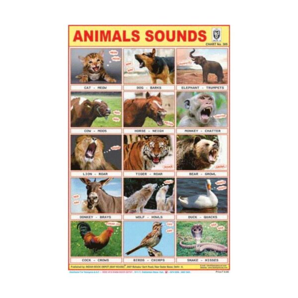 Animals Sounds – Cut & Paste Educational Chart Paper