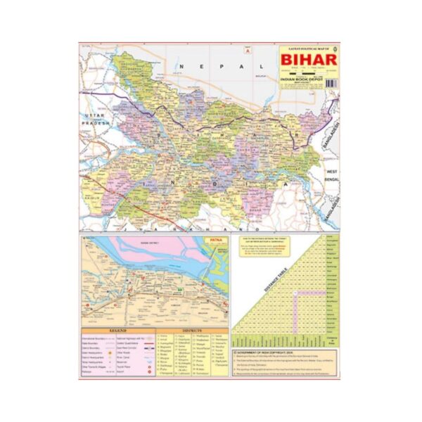 Political Map of Bihar (English) – Cut & Paste Educational Chart Paper
