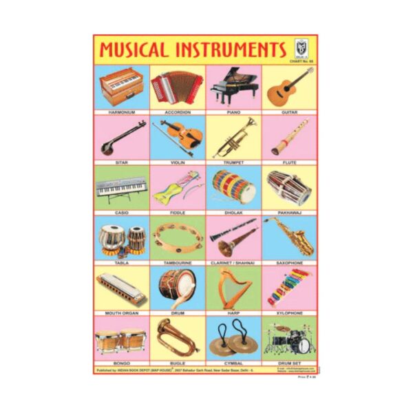 Musical Instruments  – Cut & Paste Educational Chart Paper