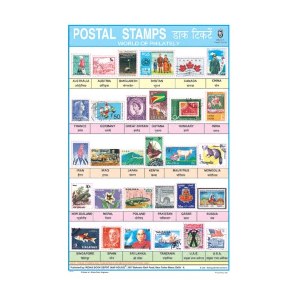 Postal Stamps – Cut & Paste Educational Chart Paper