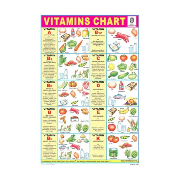 Vitamins – Cut & Paste Educational Chart Paper