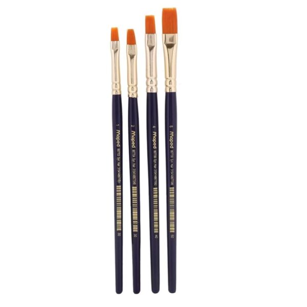 Maped Synthetic Hair Flat Brushes - Set of 04