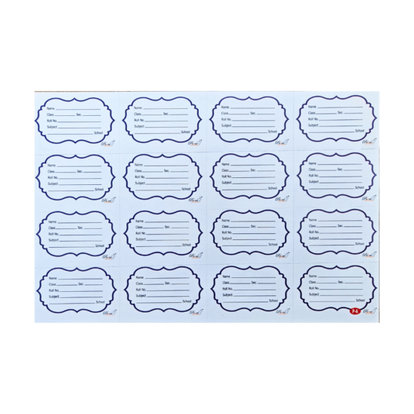 Plain (Blue) Notebook Name Stickers – 1 Sheet
