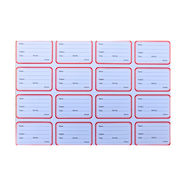 Plain Notebook Name Stickers – 1 Sheet