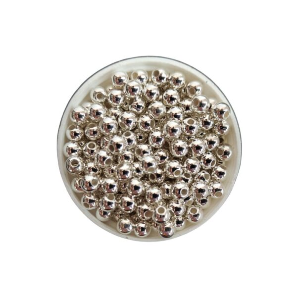 Silver Round Shape Beads - 5 MM, 40g
