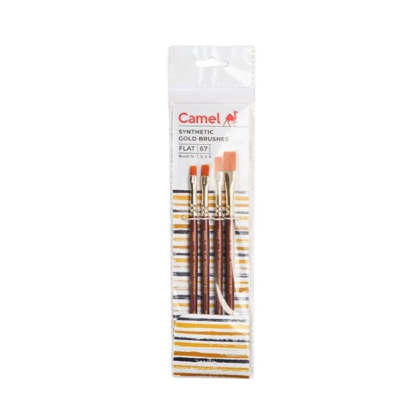 Camel Synthetic Flat Gold Brushes – Set of 04