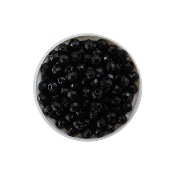 Textured Round Beads - 5 MM Black, 40g