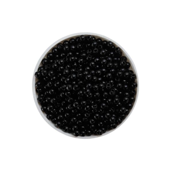 Tiny Round Beads - 3 MM Black, 40g