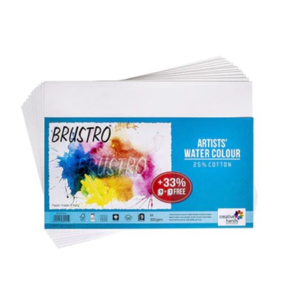 Brustro Artist's A4 Watercolour Sheets – 300 GSM, 12 Sheets