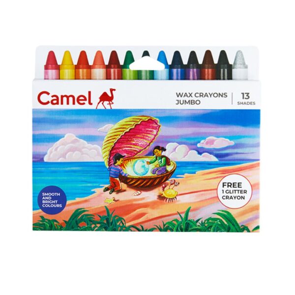 Camel Jumbo Wax Crayons – 13 Shades