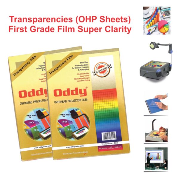 Oddy Clear Transparent OHP Sheets – 100 Micron, 100 Sheets