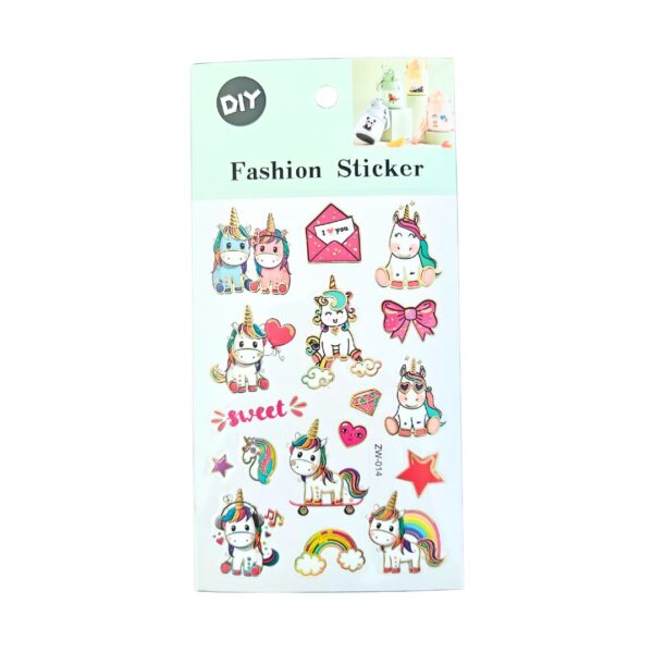 Fashion Craft Unicorn Cartoon Stickers