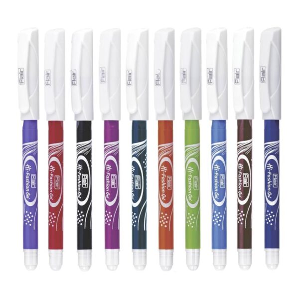 Flair Hi-Fashion Colour Gel Pens - 10 Shades