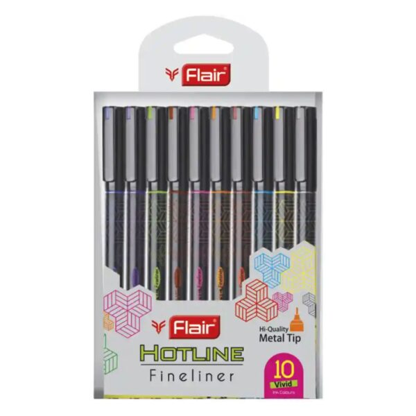 Flair Hotline Fineliner Colour Pens – 10 Shades