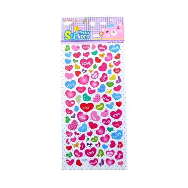 Heart Puff Stickers for Kids