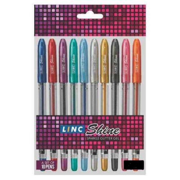 Linc Shine Glitter Pens – 10 Shades