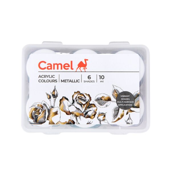 Camel Metallic Acrylic Colours - 06 Shades (10ML)