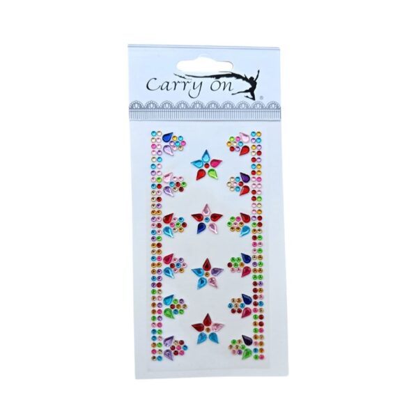 Multicoloured Self-Adhesive Stones - Flower Theme