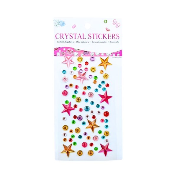 Multicoloured Self-Adhesive Stones - Stars Theme
