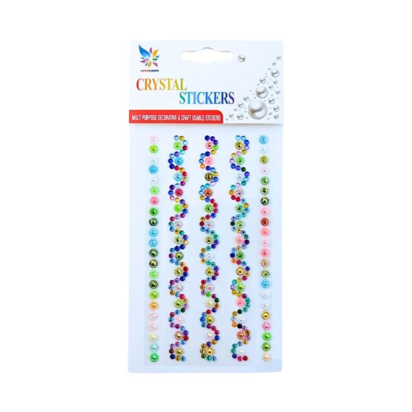 Multicoloured Self-Adhesive Stones - Zig Zag with Metallic Finish