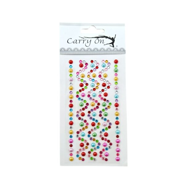 Multicoloured Self-Adhesive Stones - Zig Zag with Round
