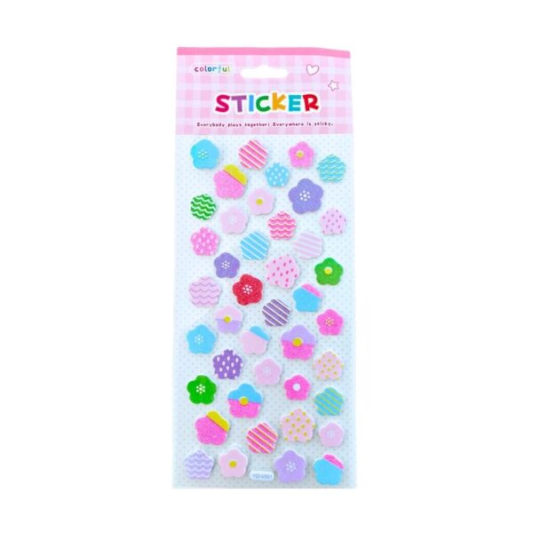 Neon Glitter Foam Sticker – Flowers Theme