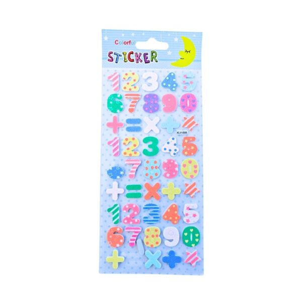 Neon Glitter Foam Sticker – Numerical Theme