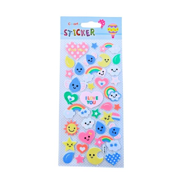 Neon Glitter Foam Sticker – Sky Theme