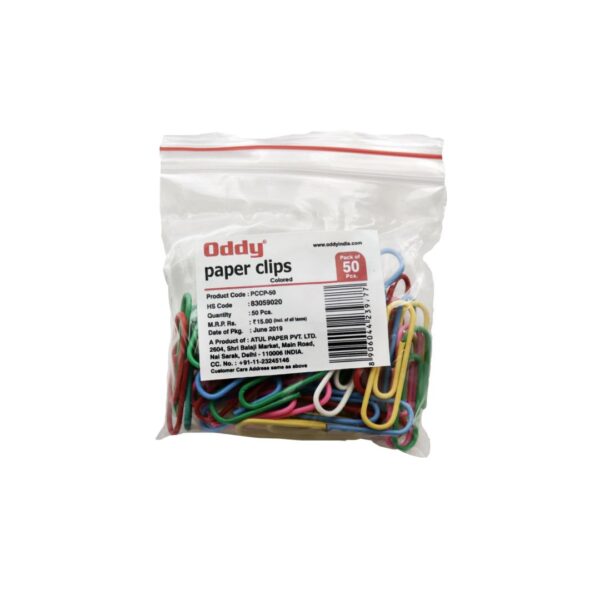 Oddy Coloured Paper Clips - 28mm, 50pcs