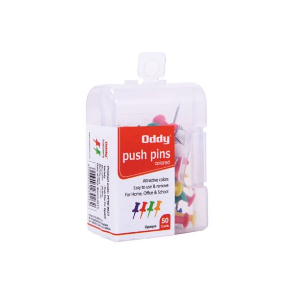 Oddy Multicoloured Push Pins - 50 Pins