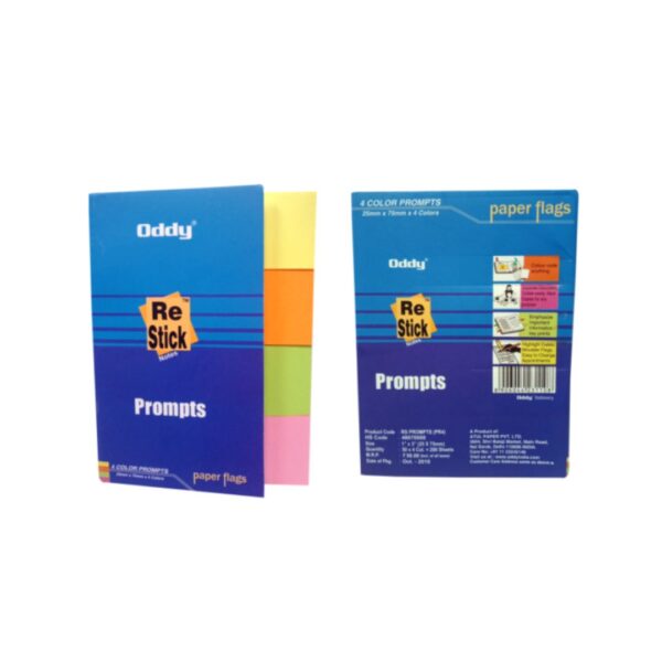 Oddy Re-Stick Neon Sticky Notes – 1" x 4" (4 Colours)