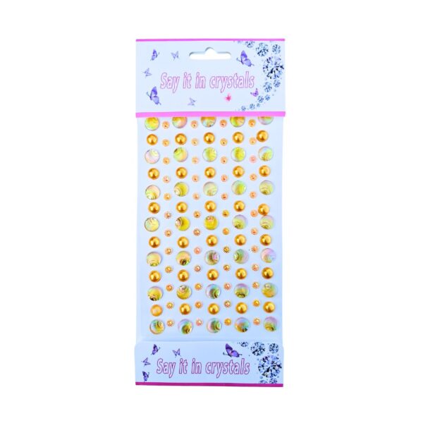 Round & Shell Shaped Self-Adhesive Stones for Project – Golden Theme