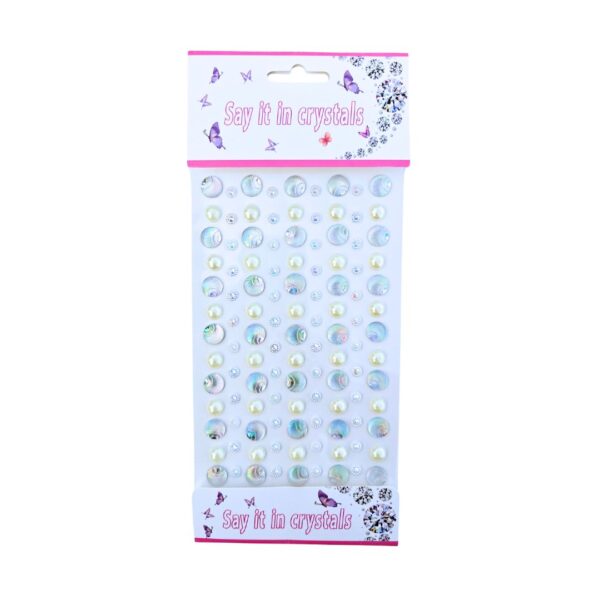 Round & Shell Shaped Self-Adhesive Stones for Project – White Theme