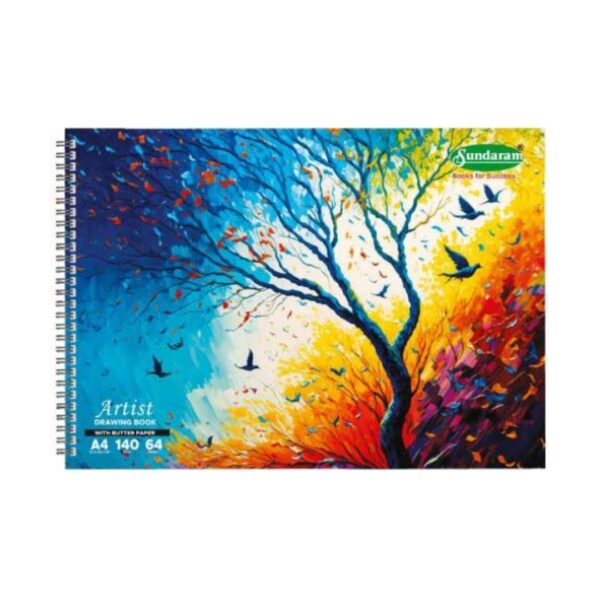 Sundaram Artist A4 Drawing Book with Butter Paper - 140gsm