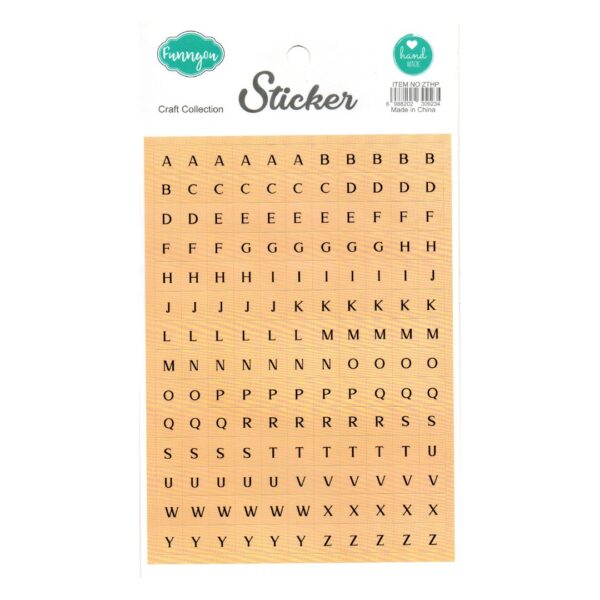 Trendy Craft Wooden Style Alphabets Stickers