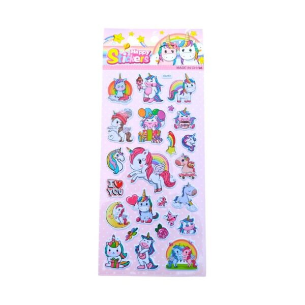 Unicorn Theme Puff Stickers for Kids