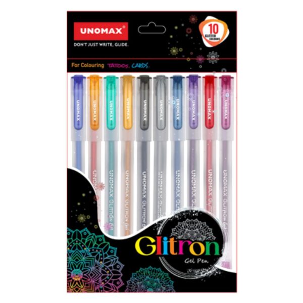 Unomax Glitron Glitter Pens – 10 Shades