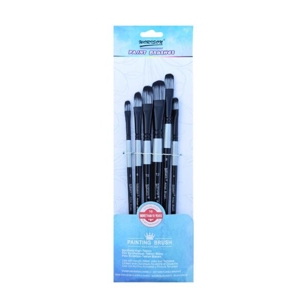 Worison Filbert Brushes – Set of 06 (Curved Edges)
