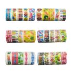Set of 5 Assorted Designs Washi Tapes rolls, displaying various patterns.