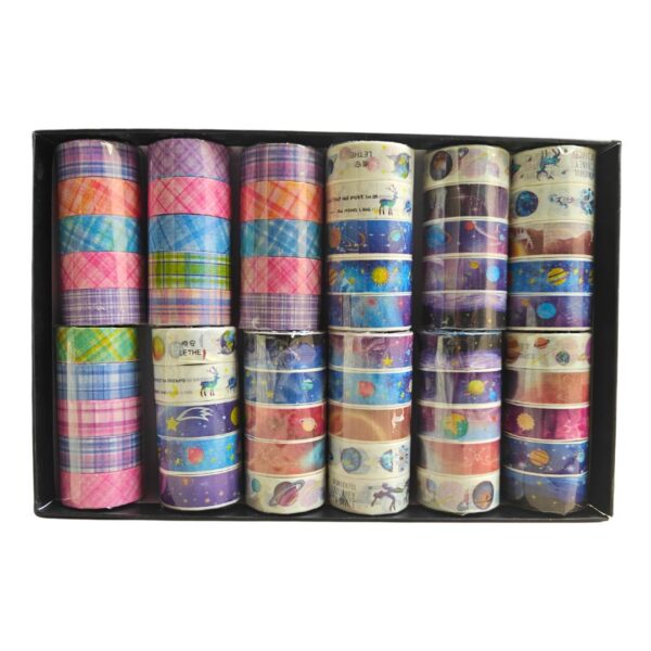 A set of 5 Assorted Planets and Textures Washi Tapes showcasing various designs.