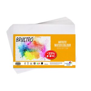 Brustro Artist’s A4 Watercolour Sheets pack, showing the branding and paper texture.